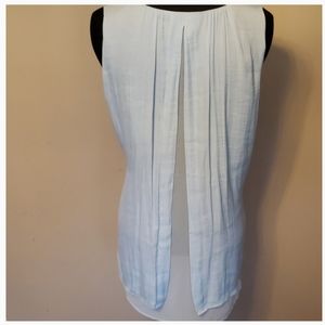Who What Wear Pale Blue Mixed Media Tank